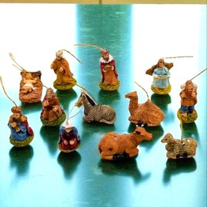 Sterling Colorful Nativity Scene Mini Ornament Figurines Set